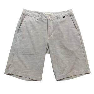 Travis Mathew Shorts Mens 30 Black White Stripe Stretch Flat Front Performance‎